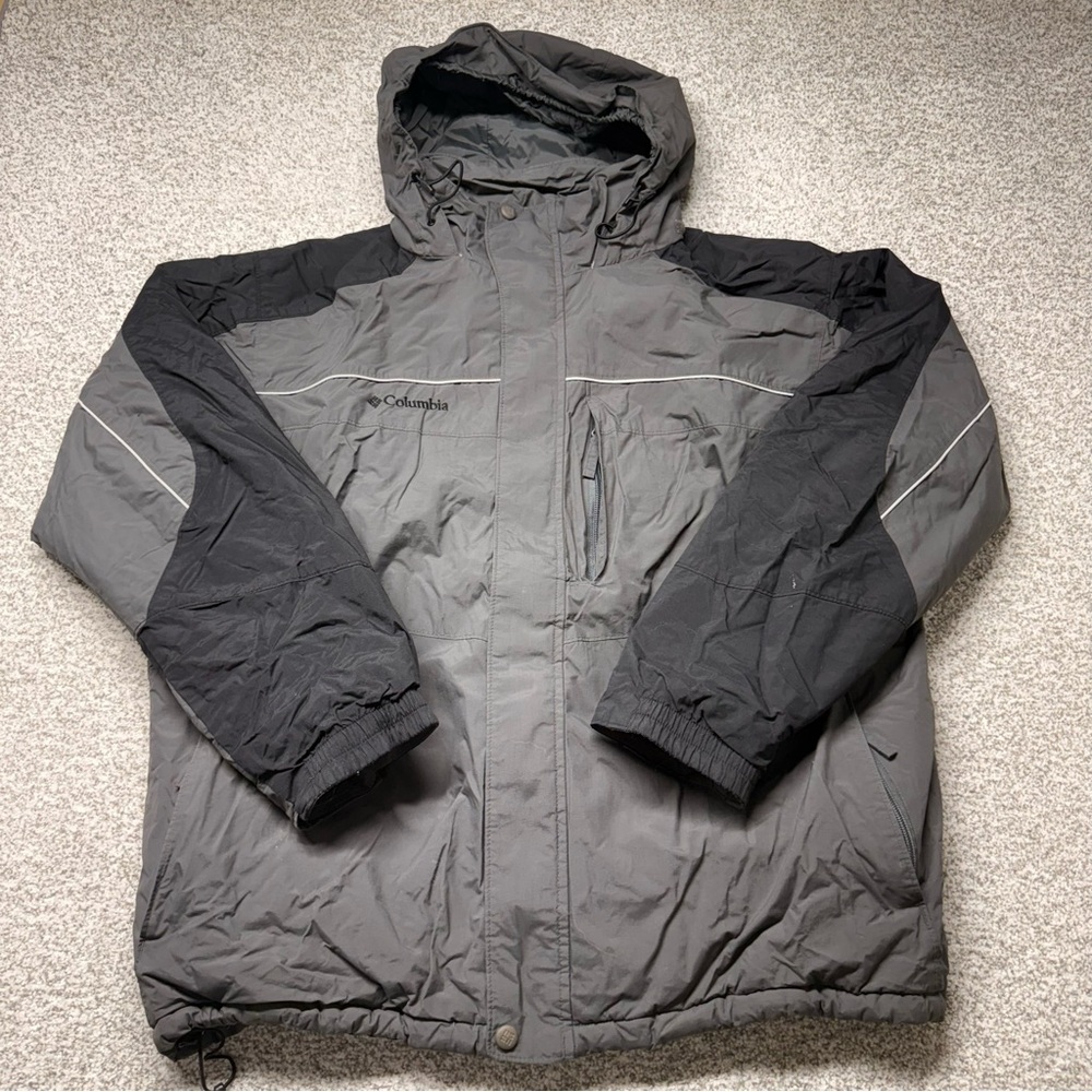 Men’s‎ Columbia Powder Lake Gray Ebony Charcoal Water Resistant Jacket XL